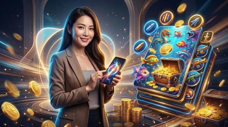 Minh họa các loại súng và mục tiêu cá rồng thể hiện cách chọn súng đạn hợp lý