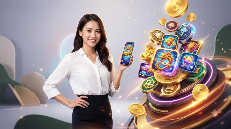 Minh họa giao diện game bắn cá rồng thân thiện cho người mới bắt đầu làm quen
