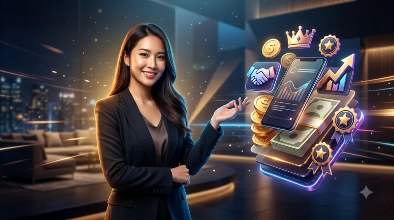 Minh họa lời kêu gọi đăng ký đại lý MB66 với con đường ánh sáng và các bước hợp tác