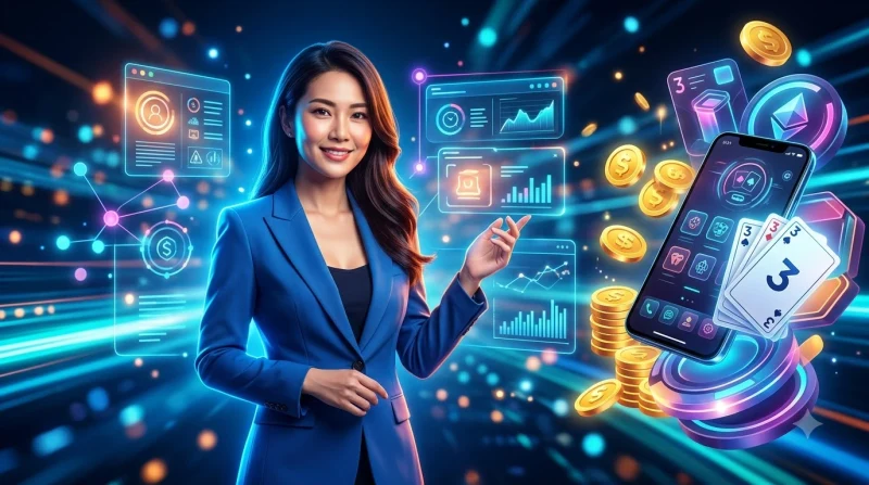 Minh họa smartphone với giao diện game bài thể hiện nền tảng chơi Ba cây uy tín
